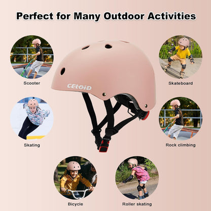 Kids Bike Helmet,Toddler Skateboard Helmets for Ages 2-3-5-8-14 Years Boys Girls，Adjustable Multi-Sport Bicycle Skateboarding Football Roller Skating Scooter Rollerblade Balance Bike Helmet