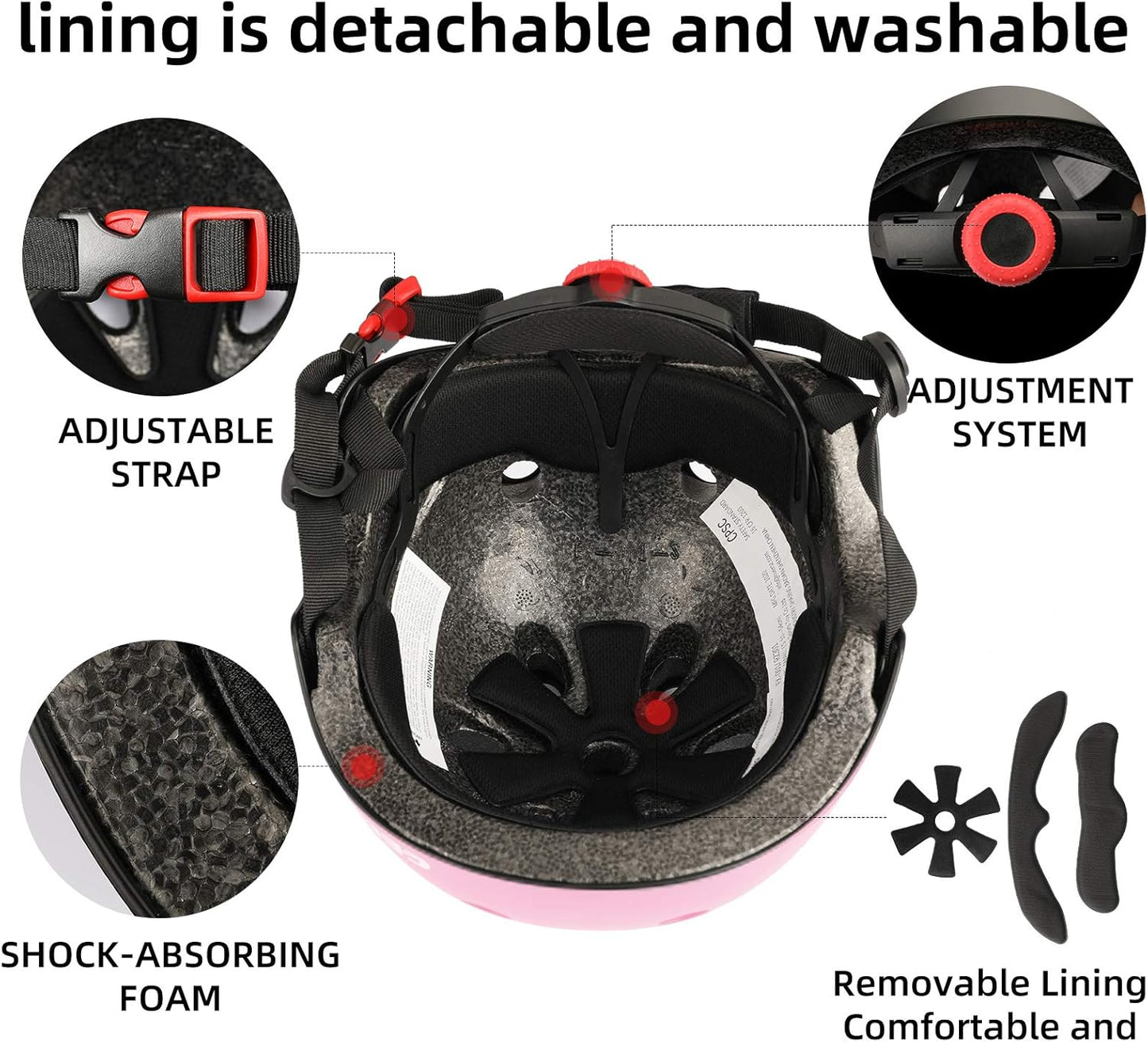 Kids Bike Helmet,Toddler Skateboard Helmets for Ages 2-3-5-8-14 Years Boys Girls，Adjustable Multi-Sport Bicycle Skateboarding Football Roller Skating Scooter Rollerblade Balance Bike Helmet