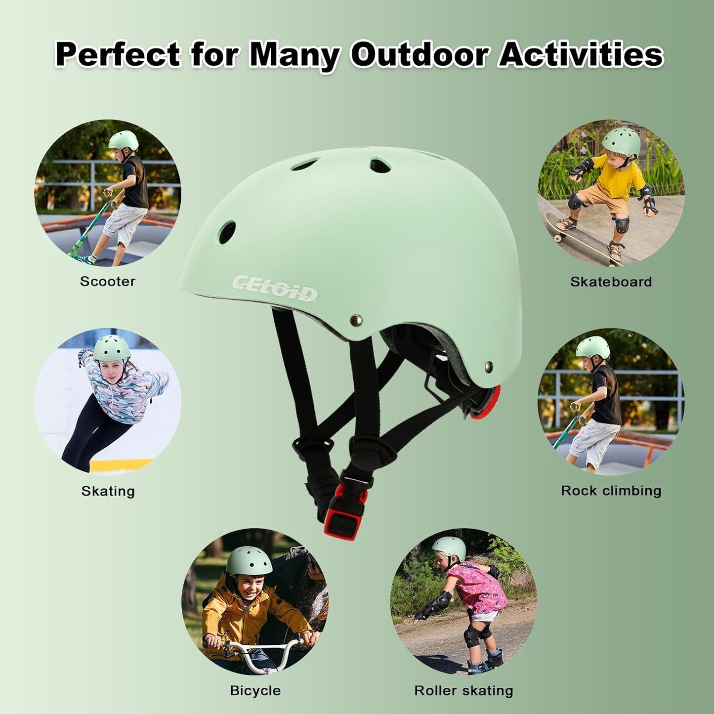 Kids Bike Helmet,Toddler Skateboard Helmets for Ages 2-3-5-8-14 Years Boys Girls，Adjustable Multi-Sport Bicycle Skateboarding Football Roller Skating Scooter Rollerblade Balance Bike Helmet