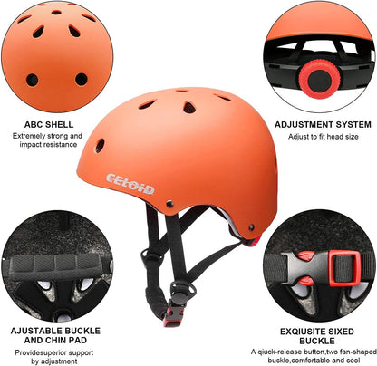 Kids Bike Helmet,Toddler Skateboard Helmets for Ages 2-3-5-8-14 Years Boys Girls，Adjustable Multi-Sport Bicycle Skateboarding Football Roller Skating Scooter Rollerblade Balance Bike Helmet