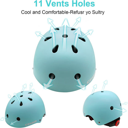 Kids Bike Helmet,Toddler Skateboard Helmets for Ages 2-3-5-8-14 Years Boys Girls，Adjustable Multi-Sport Bicycle Skateboarding Football Roller Skating Scooter Rollerblade Balance Bike Helmet