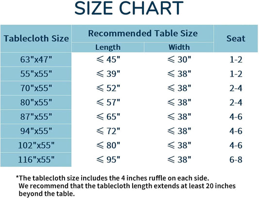 Solid Color Ruffled Tablecloth Cotton Rectangular Square Table Cover Decoration for Kitchen Dinning