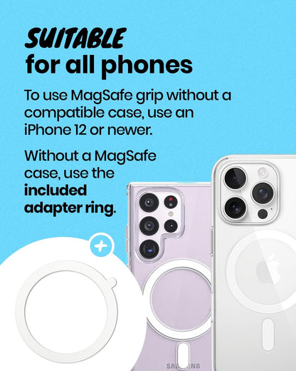OnTheGrip Compatible with Magsafe Magnetic Cute Solid Color Daisy Flower Design Collapsible Mobile Phone Grip Stand Holder for Smartphone Tablet Cell Phone Accessory (Yellow)