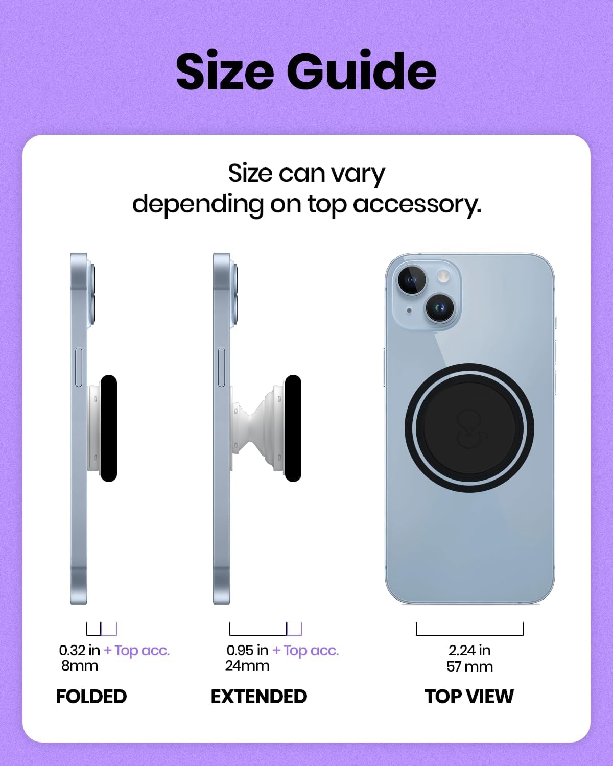 OnTheGrip Compatible with Magsafe Magnetic Cute Solid Color Daisy Flower Design Collapsible Mobile Phone Grip Stand Holder for Smartphone Tablet Cell Phone Accessory (Yellow)