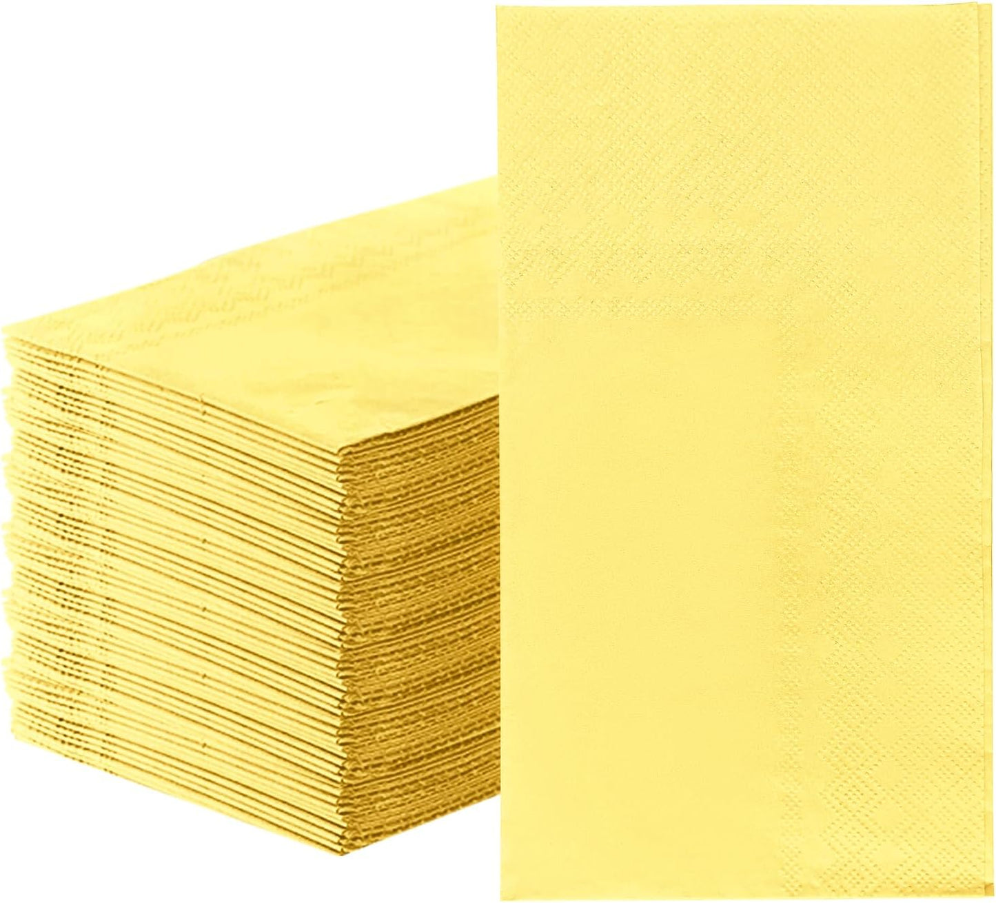 50 Pieces Yellow Dinner Napkins 3-ply Guest Bathroom Napkins Disposable Hand Towels for Bathroom Wedding Birthday Party Yellow Paper Dinner Napkin