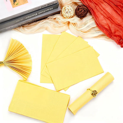 50 Pieces Yellow Dinner Napkins 3-ply Guest Bathroom Napkins Disposable Hand Towels for Bathroom Wedding Birthday Party Yellow Paper Dinner Napkin