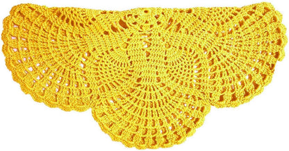 Handmade Crochet Lace Doily 15.5 inches to 17.5 inches Round 6 Petals Flower Placemats Coasters Vintage Doilies Vase Cup Mats (1, Yellow)