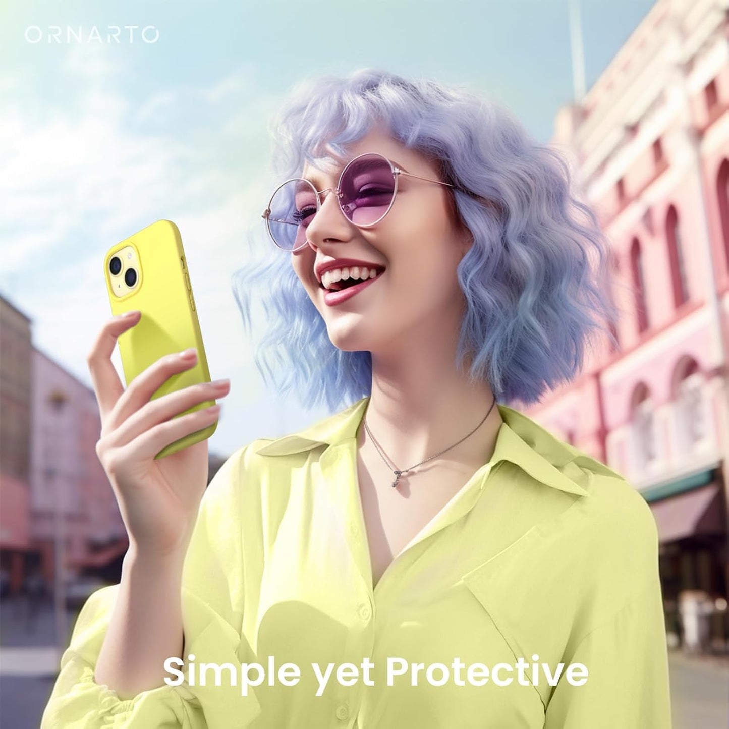 Compatible with iPhone 15 Case 6.1, Slim Liquid Silicone 3 Layers Full Covered Soft Gel Rubber Phone Case, Anti-Scratch Shockproof Protective Cover 6.1 Inch, Yellow Lemon