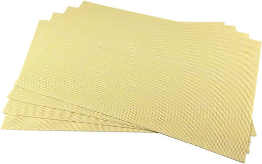 Placemats Easy to Clean Crisscross Woven Vinyl Place Mats Durable Non-Slip Heat Resistant Table Mats Placemats for Kitchen Table Set of 4,Yellow