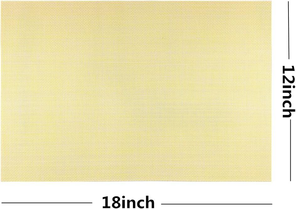 Placemats Easy to Clean Crisscross Woven Vinyl Place Mats Durable Non-Slip Heat Resistant Table Mats Placemats for Kitchen Table Set of 4,Yellow
