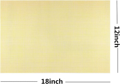 Placemats Easy to Clean Crisscross Woven Vinyl Place Mats Durable Non-Slip Heat Resistant Table Mats Placemats for Kitchen Table Set of 4,Yellow