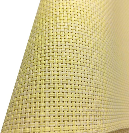 Placemats Easy to Clean Crisscross Woven Vinyl Place Mats Durable Non-Slip Heat Resistant Table Mats Placemats for Kitchen Table Set of 4,Yellow