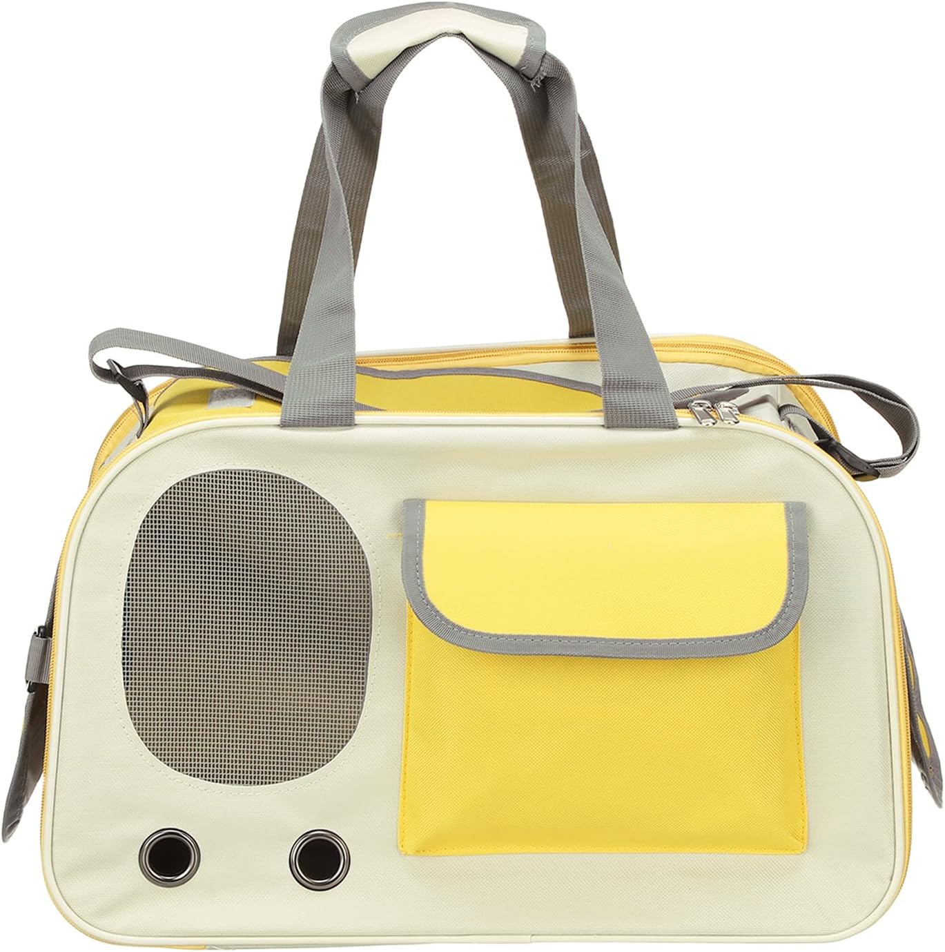 Pet Dog Carrier, Portable Expandable and Ventilated, Oxford Cloth Cats and Small Animals Travel Bag 17.72" Up to 16.5 Lbs, (Yellow), Intended for Hiking/Camping/Traveling