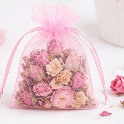 100 Pcs Small Organza Bags with Drawstring, Sheer Mesh Gift Pouches for Jewelry Candy and Dried Flowers, Solid Color 3.15 x 3.94 Inch (Lemon Yellow)