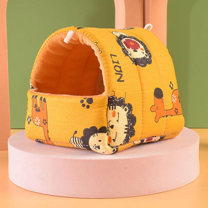 Guinea Pig Bed, Cave Cozy Hamster House Hideout for Guinea Pig Ferret Hedgehog Chinchilla Bearded Dragon Winter Nest Hamster Accessories Elk Yellow S