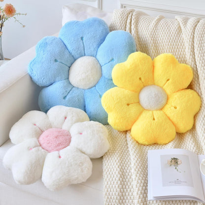 Flower Pillow, Cute Decorative Throw Pillows for Couch Bed | Yellow Flower Shaped Pillow with Soft Plush, 15" Cute Daisy Pillow Dorm Decor Floor Seating Cushion