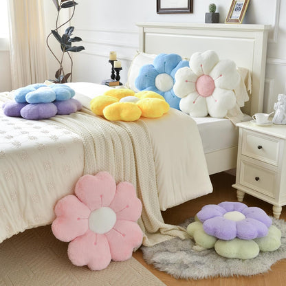 Flower Pillow, Cute Decorative Throw Pillows for Couch Bed | Yellow Flower Shaped Pillow with Soft Plush, 15" Cute Daisy Pillow Dorm Decor Floor Seating Cushion