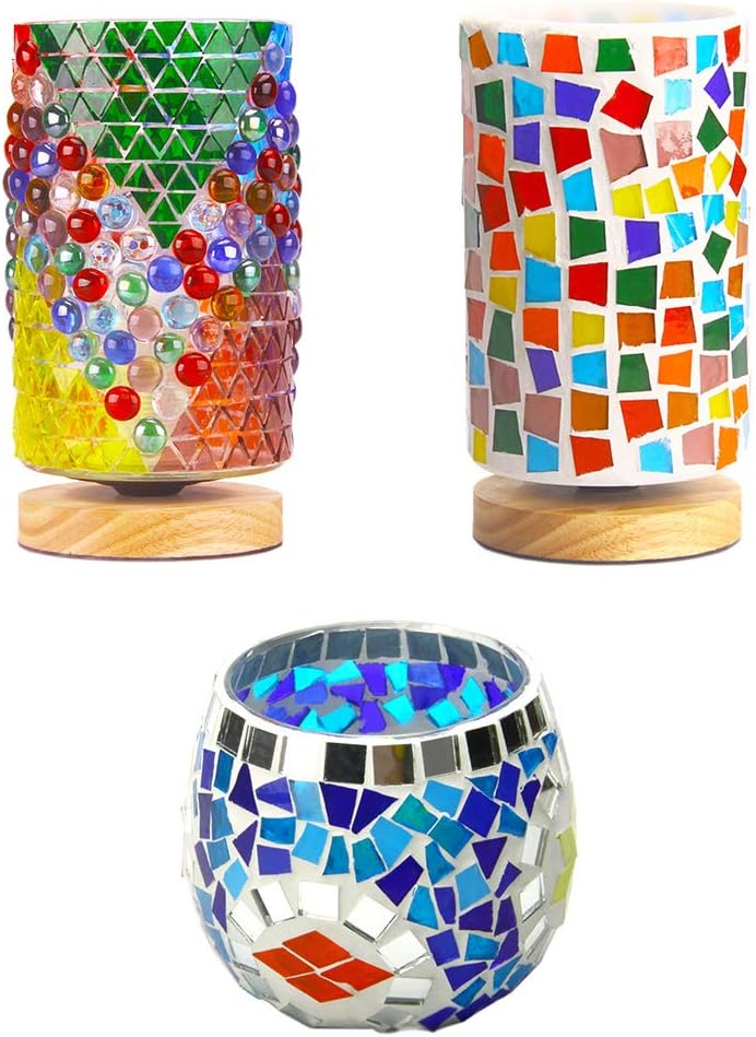 200g Mosaic Tiles of Mosaic Tiles Stained Glass Triangle 0.6x0.6 inch Mosaic Pieces for Home Decoration, DIY Crafts, Mosaic Tile Projects - Dark Yellow