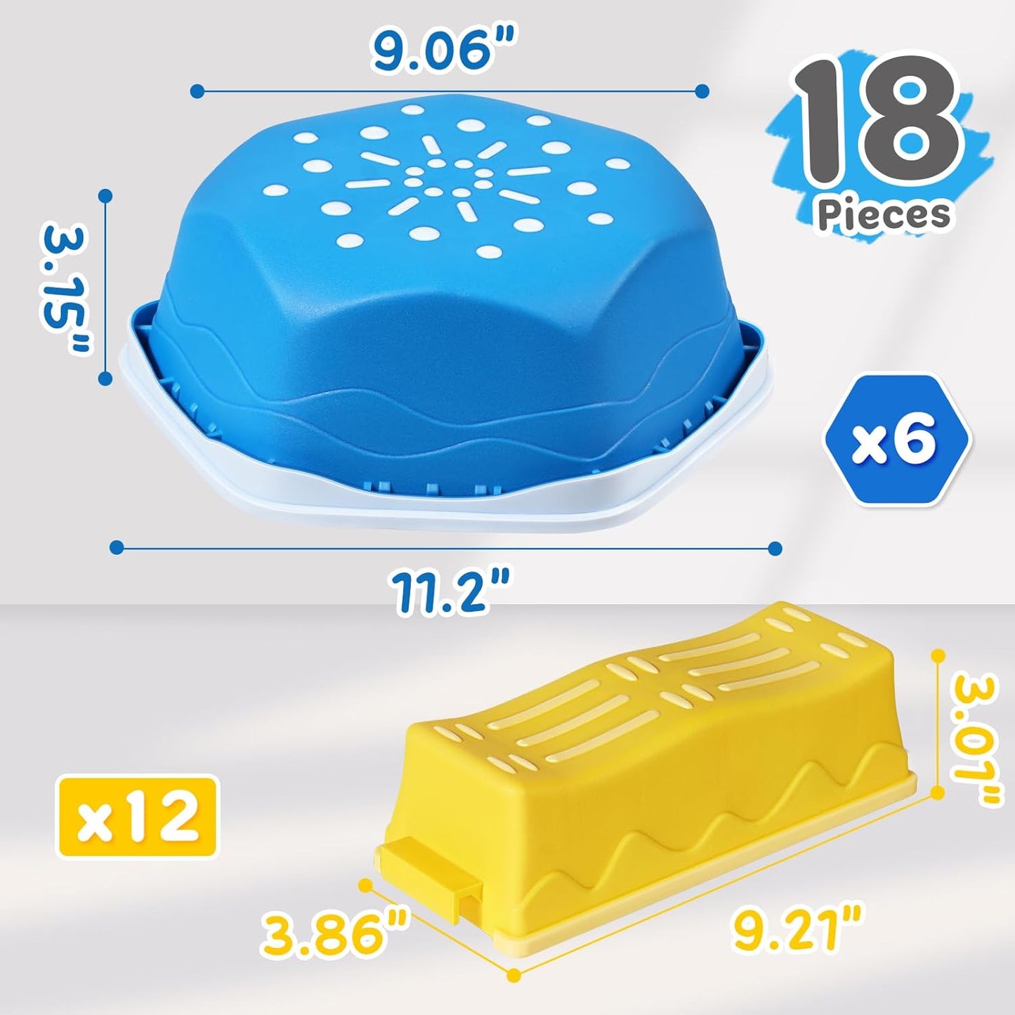 18 Pieces Non-Slip Balance Beam Stepping Stones for Kids 3 Years + Stackable Obstacle Course Balance Board for Toddlers Thicken Plastic Hold up 220LBS Indoor Outdoor Sensory Toy