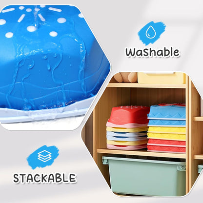 18 Pieces Non-Slip Balance Beam Stepping Stones for Kids 3 Years + Stackable Obstacle Course Balance Board for Toddlers Thicken Plastic Hold up 220LBS Indoor Outdoor Sensory Toy