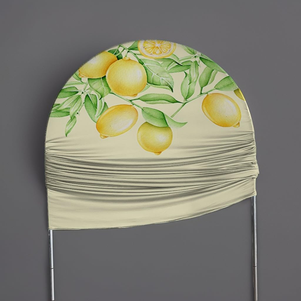 Positano Lemons Yellow Arched Stretchy Fabric Covers for Parties Arch Backdrop Stand Cover Porcelain Party Decor Props(2.5x6ft)