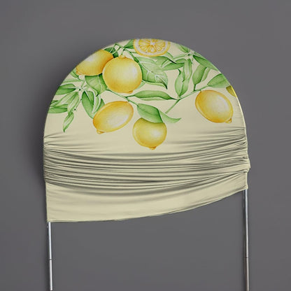 Positano Lemons Yellow Arched Stretchy Fabric Covers for Parties Arch Backdrop Stand Cover Porcelain Party Decor Props(2.5x6ft)