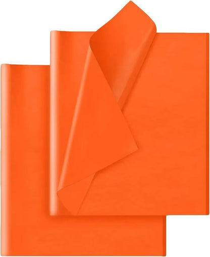 Orange Tissue Paper for Gift Bags - 30 Sheets of Orange Wrapping Tissue Paper Bulk Packaging Paper for Weddings Birthday DIY Project Christmas Halloween Thanksgiving Gift Wrapping Crafts Decor