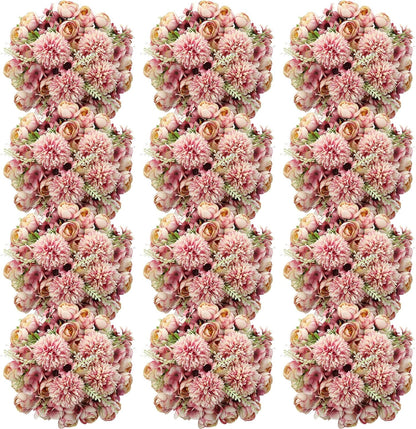 Peonies Artificial Flowers Faux Roses Silk Flowers Hydrangea Artificial Bouquet for Wedding Table Centerpiece Floral Vase Home Office Bridal Decor(Light Yellow,12 Bundles)