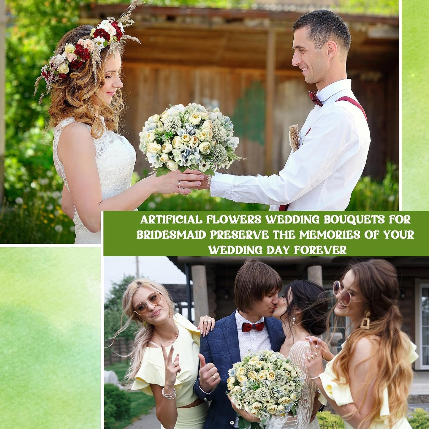 Peonies Artificial Flowers Faux Roses Silk Flowers Hydrangea Artificial Bouquet for Wedding Table Centerpiece Floral Vase Home Office Bridal Decor(Light Yellow,12 Bundles)