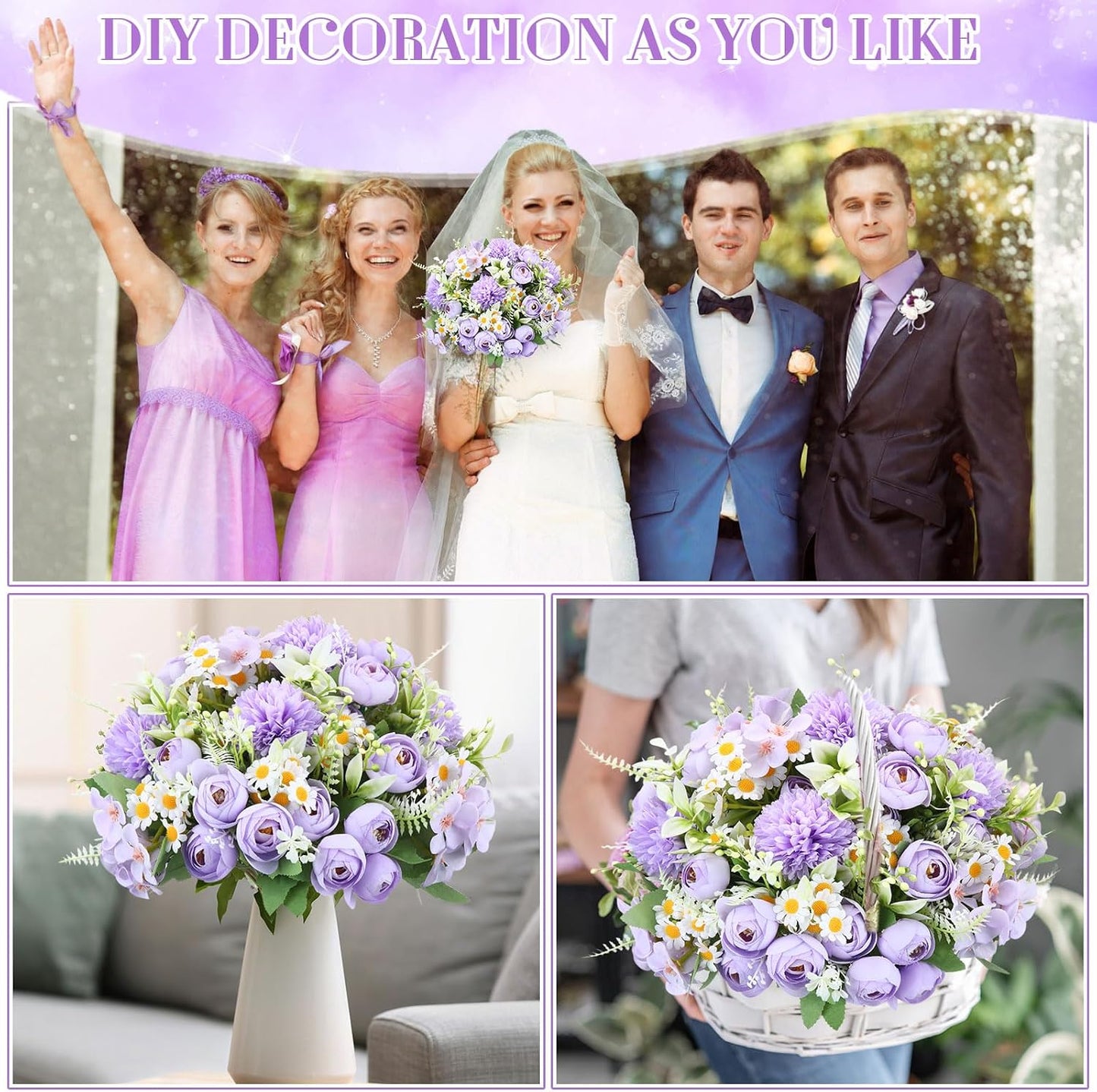 Peonies Artificial Flowers Faux Roses Silk Flowers Hydrangea Artificial Bouquet for Wedding Table Centerpiece Floral Vase Home Office Bridal Decor(Light Yellow,12 Bundles)