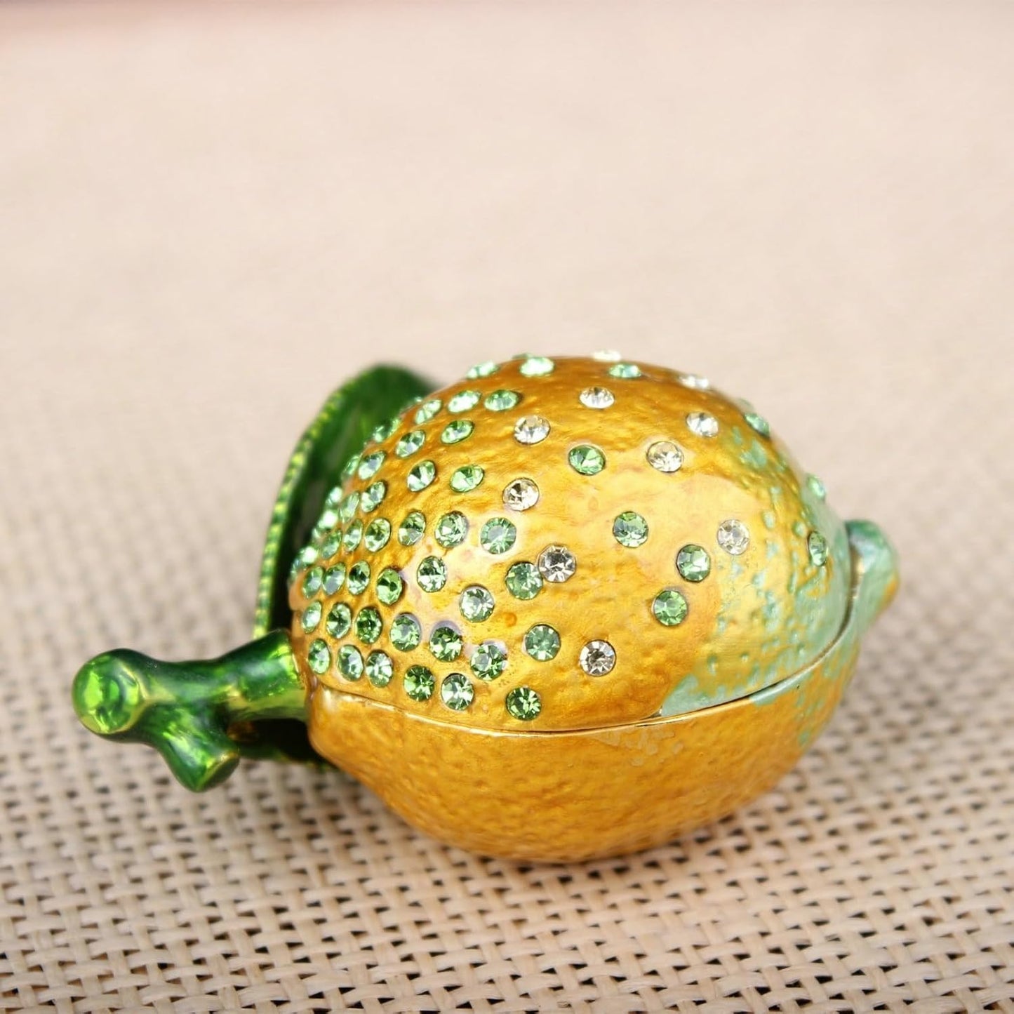 New Enamel Jewelry Boxes, handicrafts for Sale, Gifts, Lemon Tabletop Ornaments, Home Decor Storage(Yellow,7x4.5cm)