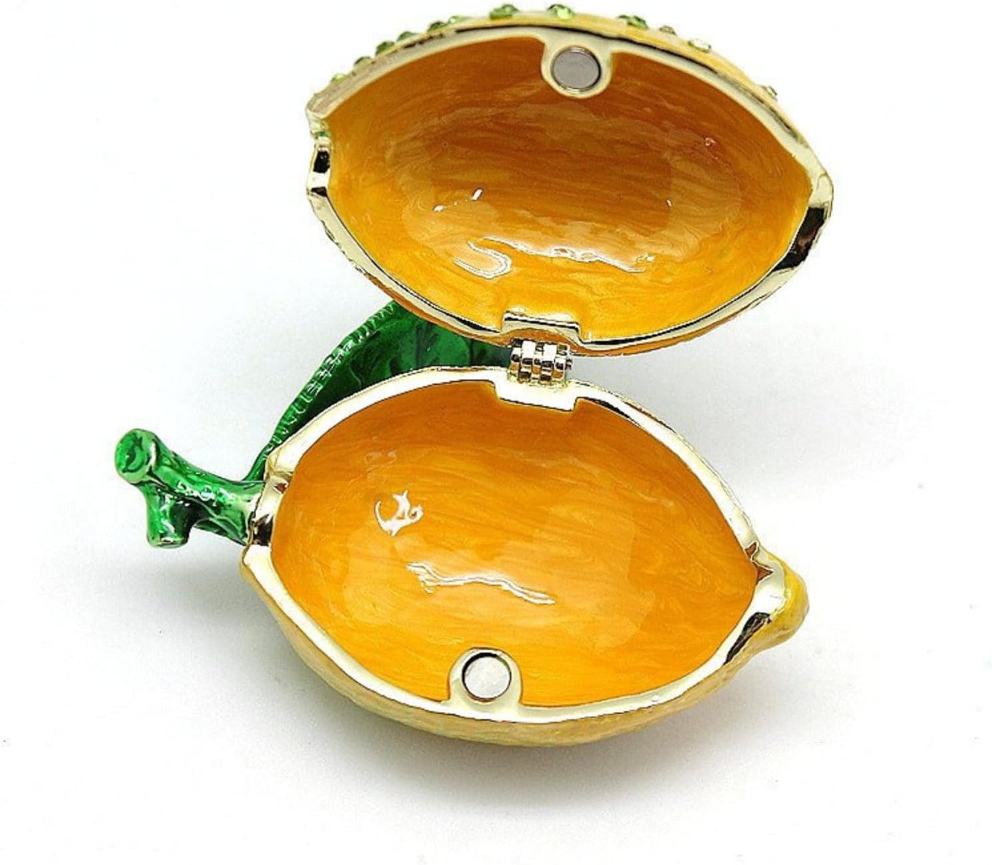 New Enamel Jewelry Boxes, handicrafts for Sale, Gifts, Lemon Tabletop Ornaments, Home Decor Storage(Yellow,7x4.5cm)
