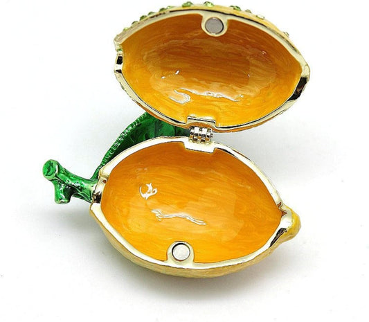 New Enamel Jewelry Boxes, handicrafts for Sale, Gifts, Lemon Tabletop Ornaments, Home Decor Storage(Yellow,7x4.5cm)
