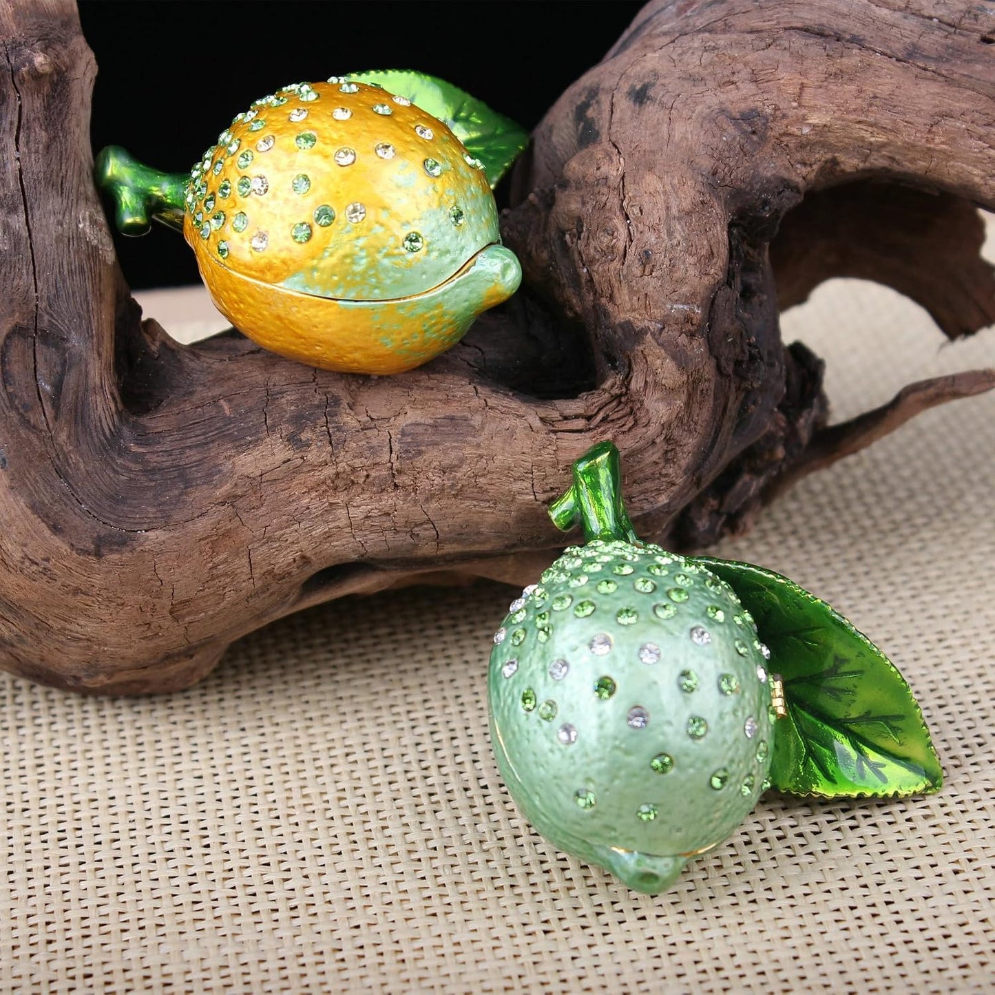 New Enamel Jewelry Boxes, handicrafts for Sale, Gifts, Lemon Tabletop Ornaments, Home Decor Storage(Yellow,7x4.5cm)