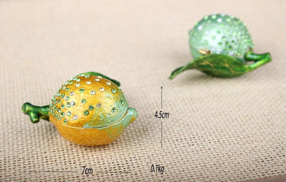 New Enamel Jewelry Boxes, handicrafts for Sale, Gifts, Lemon Tabletop Ornaments, Home Decor Storage(Yellow,7x4.5cm)