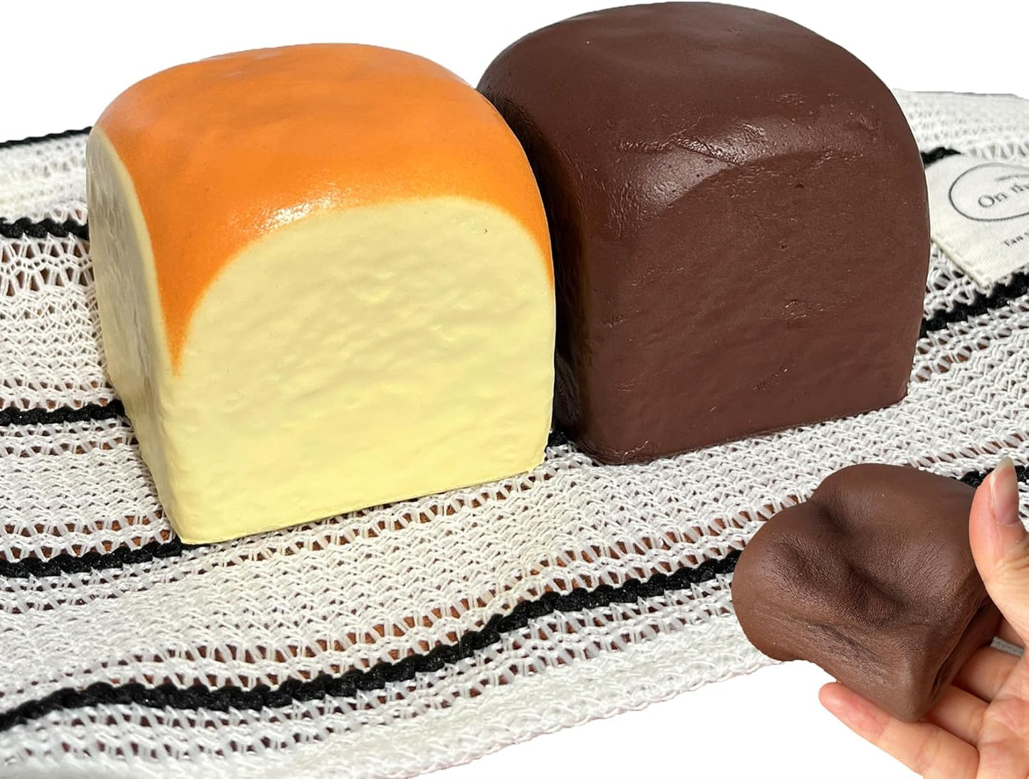 Butter Slow Rising Squishy，Squishy Toy,Dumpling Stress Balls,Fidget Toy (Black Yellow Hawaiian Roll squishy) | butter squishy Party Favor Gift squeeze toy cheese squishy back to school