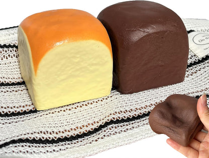 Butter Slow Rising Squishy，Squishy Toy,Dumpling Stress Balls,Fidget Toy (Black Yellow Hawaiian Roll squishy) | butter squishy Party Favor Gift squeeze toy cheese squishy back to school