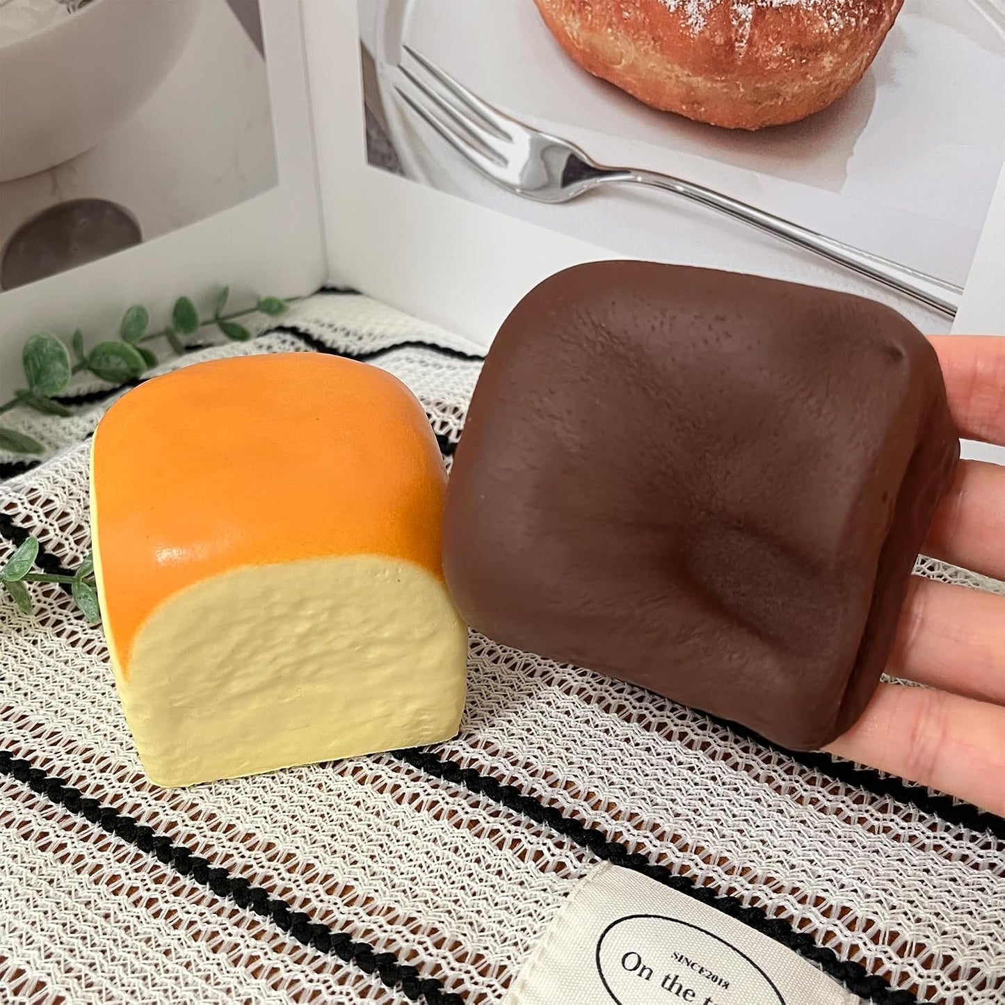 Butter Slow Rising Squishy，Squishy Toy,Dumpling Stress Balls,Fidget Toy (Black Yellow Hawaiian Roll squishy) | butter squishy Party Favor Gift squeeze toy cheese squishy back to school