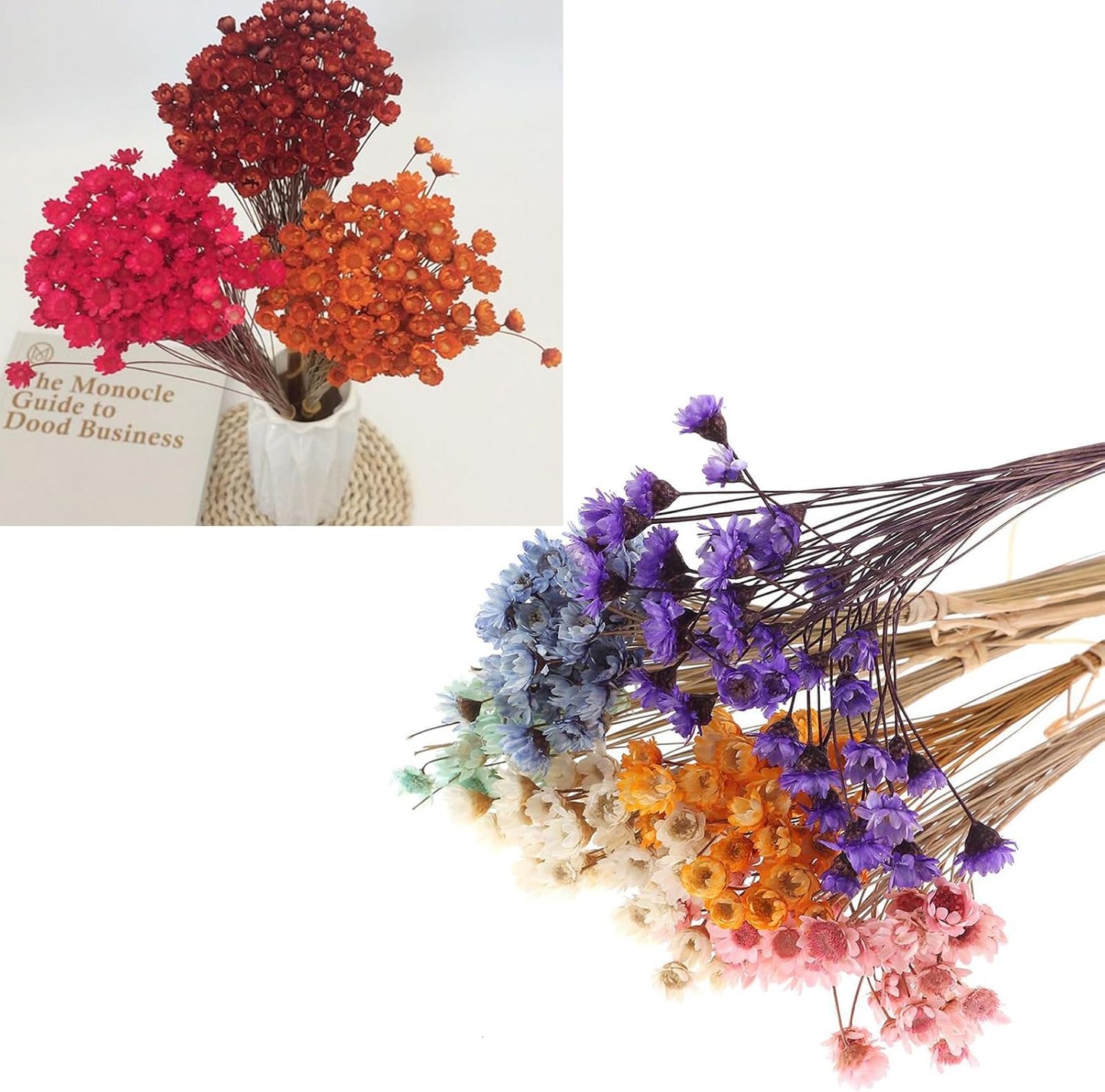 300PCS Dried Flowers Brazilian Small Star Daisy, 15" Decorative Natural Mini Chamomile Bouquet, Floral Arrangements for Wedding Party Home Decor, Dried Flowers Bundles for DIY Craft