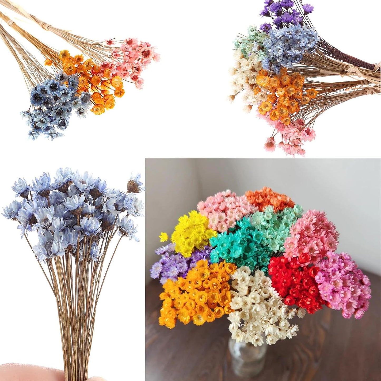 300PCS Dried Flowers Brazilian Small Star Daisy, 15" Decorative Natural Mini Chamomile Bouquet, Floral Arrangements for Wedding Party Home Decor, Dried Flowers Bundles for DIY Craft