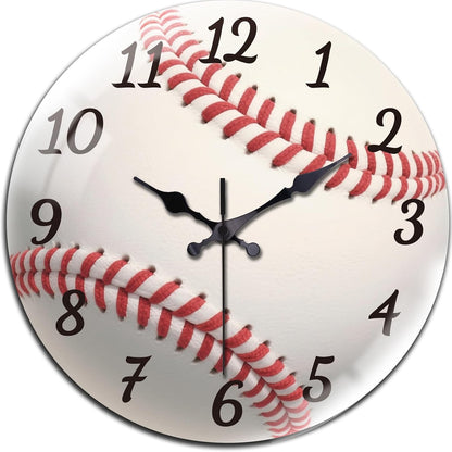 Lemon Wall Clocks Battery Operated, 12" Round Clock | Non Ticking Decorative Clock, Ocean Pattern Glass Design for Living Room, Kitchen, Bedroom & Bathroom Decor
