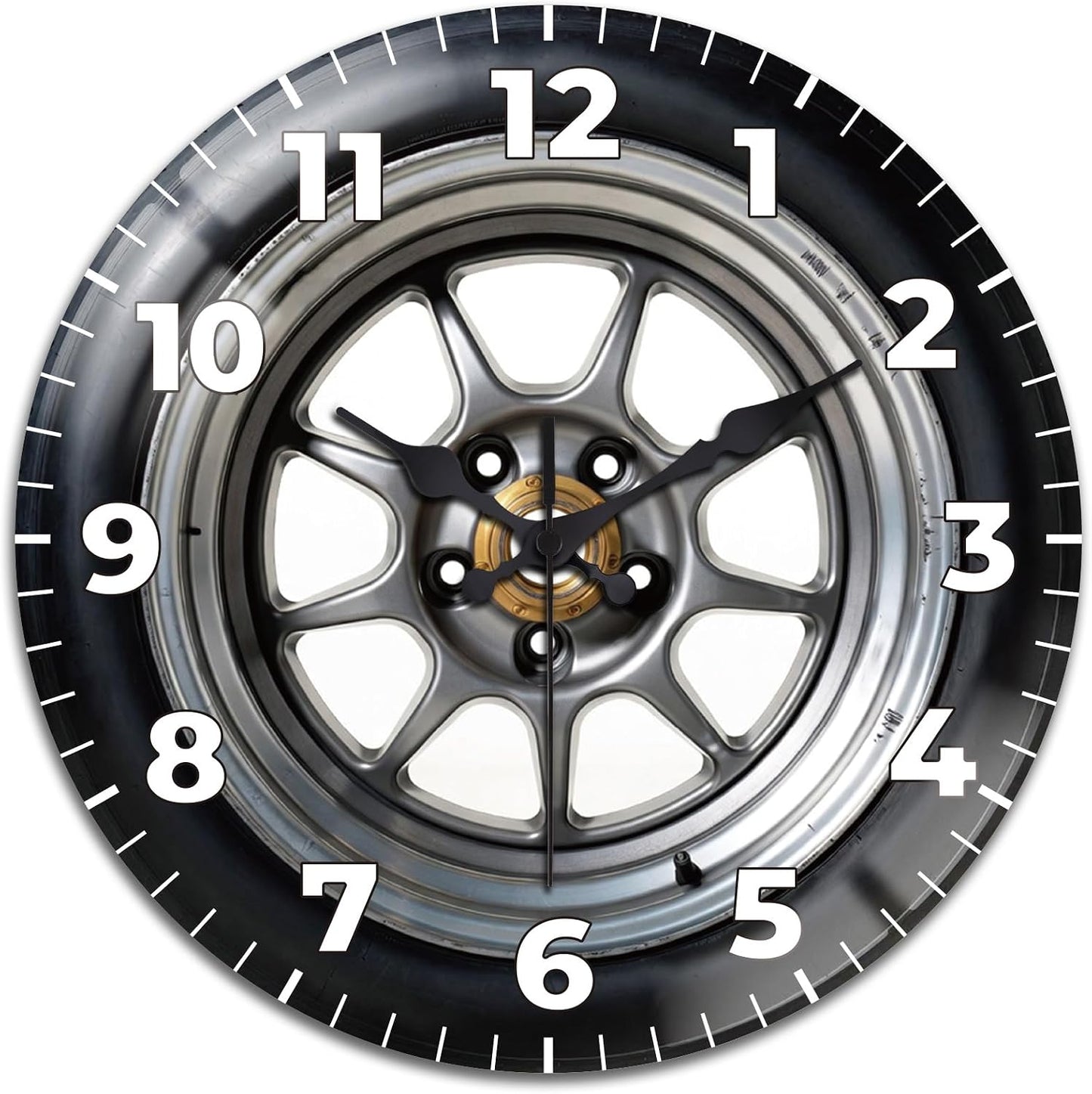 Lemon Wall Clocks Battery Operated, 12" Round Clock | Non Ticking Decorative Clock, Ocean Pattern Glass Design for Living Room, Kitchen, Bedroom & Bathroom Decor