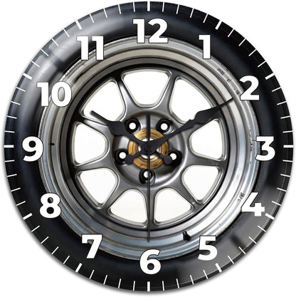 Lemon Wall Clocks Battery Operated, 12" Round Clock | Non Ticking Decorative Clock, Ocean Pattern Glass Design for Living Room, Kitchen, Bedroom & Bathroom Decor