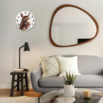 Lemon Wall Clocks Battery Operated, 12" Round Clock | Non Ticking Decorative Clock, Ocean Pattern Glass Design for Living Room, Kitchen, Bedroom & Bathroom Decor