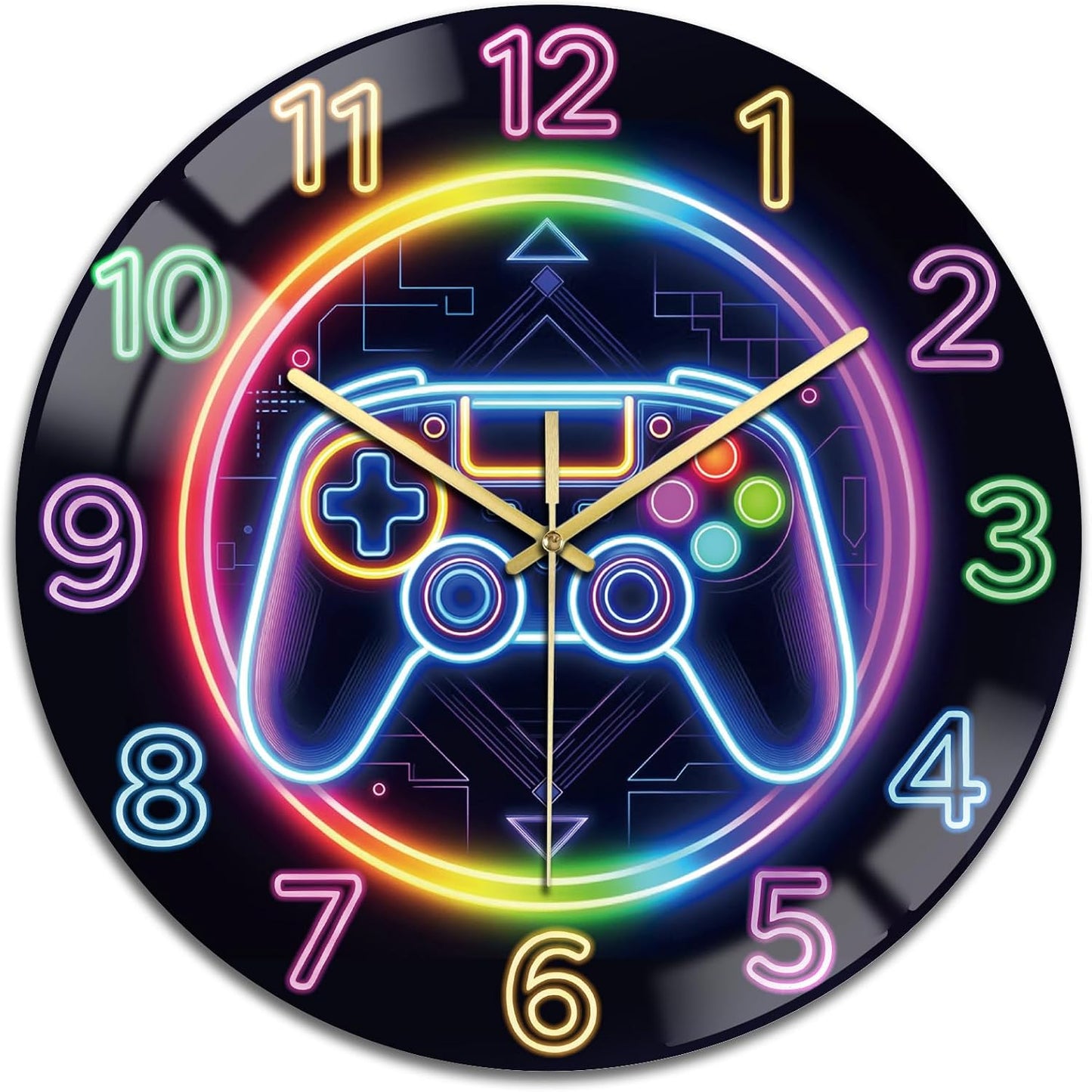 Lemon Wall Clocks Battery Operated, 12" Round Clock | Non Ticking Decorative Clock, Ocean Pattern Glass Design for Living Room, Kitchen, Bedroom & Bathroom Decor