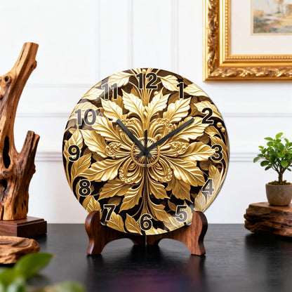 Lemon Wall Clocks Battery Operated, 12" Round Clock | Non Ticking Decorative Clock, Ocean Pattern Glass Design for Living Room, Kitchen, Bedroom & Bathroom Decor