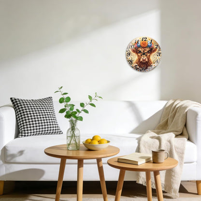 Lemon Wall Clocks Battery Operated, 12" Round Clock | Non Ticking Decorative Clock, Ocean Pattern Glass Design for Living Room, Kitchen, Bedroom & Bathroom Decor