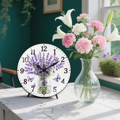 Lemon Wall Clocks Battery Operated, 12" Round Clock | Non Ticking Decorative Clock, Ocean Pattern Glass Design for Living Room, Kitchen, Bedroom & Bathroom Decor