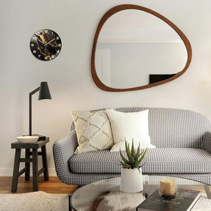 Lemon Wall Clocks Battery Operated, 12" Round Clock | Non Ticking Decorative Clock, Ocean Pattern Glass Design for Living Room, Kitchen, Bedroom & Bathroom Decor