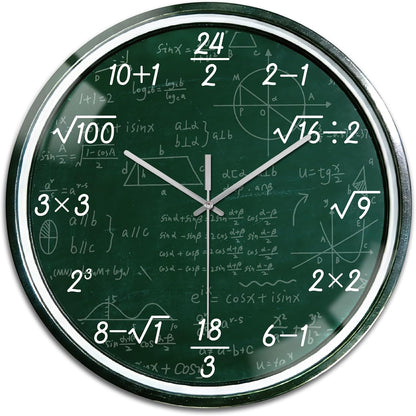 Lemon Wall Clocks Battery Operated, 12" Round Clock | Non Ticking Decorative Clock, Ocean Pattern Glass Design for Living Room, Kitchen, Bedroom & Bathroom Decor